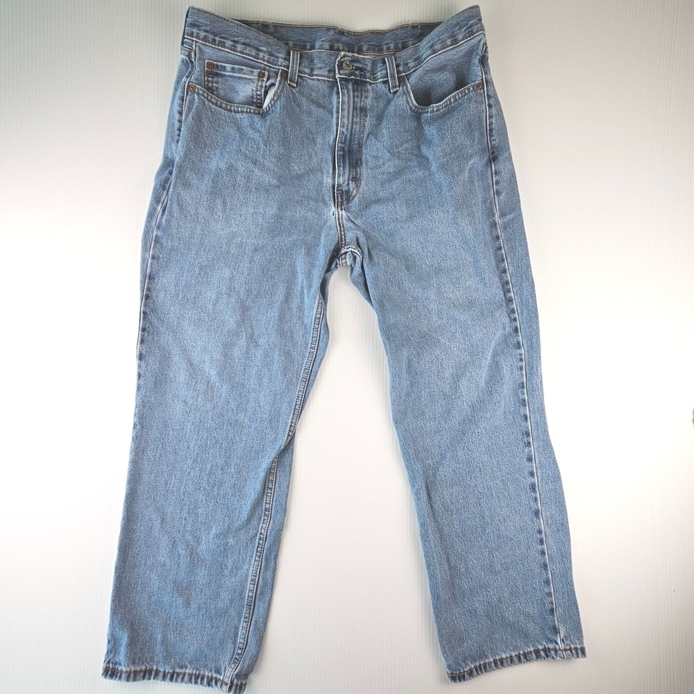 Levis 550 Relaxed Fit Light Wash Dad Jeans 38x29 Blue Denim 00550-4891 Mens